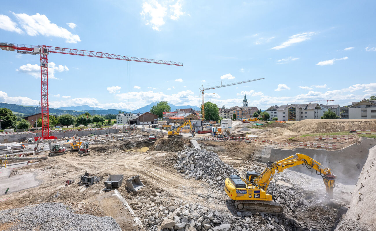 Mehrfamilienhäuser Schützenmattpark Inwil LU, Baumeisterarbeiten