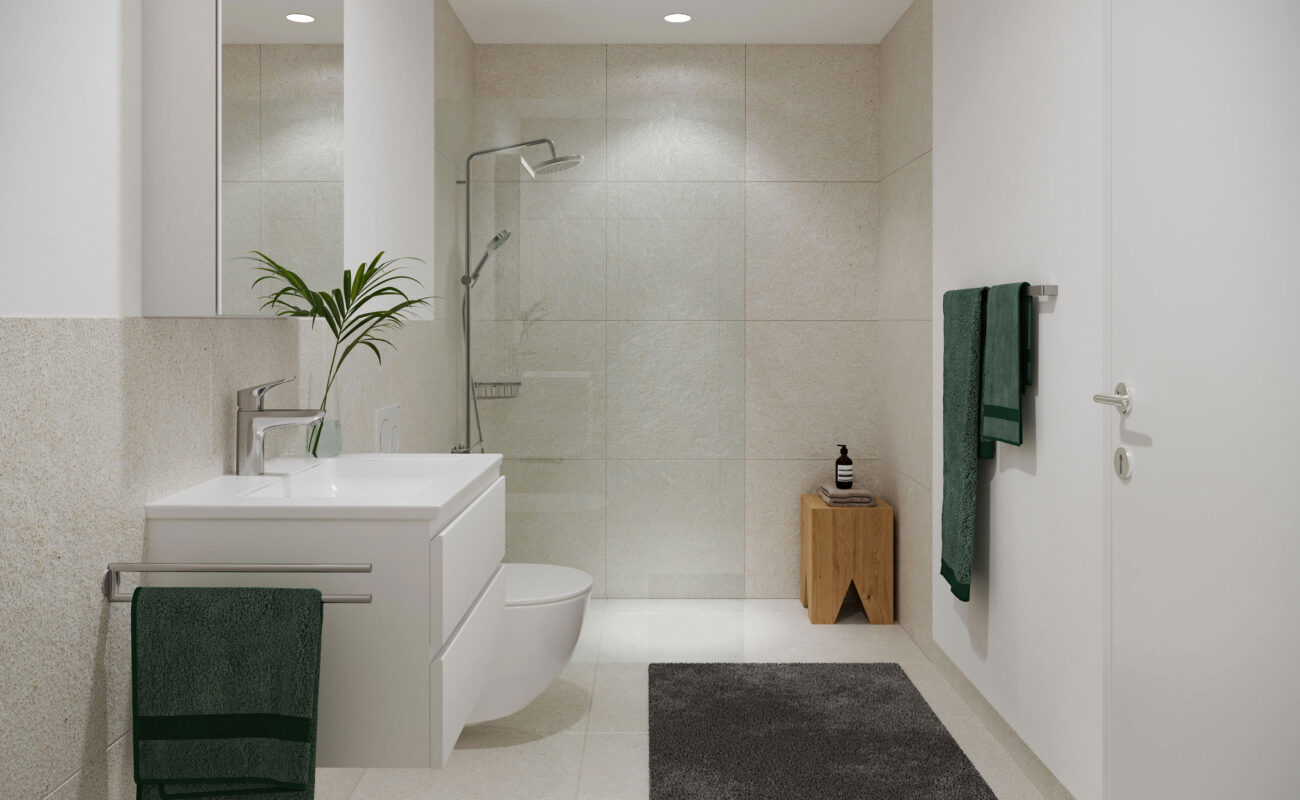 Innenvisu Nasszelle Mietwohnung